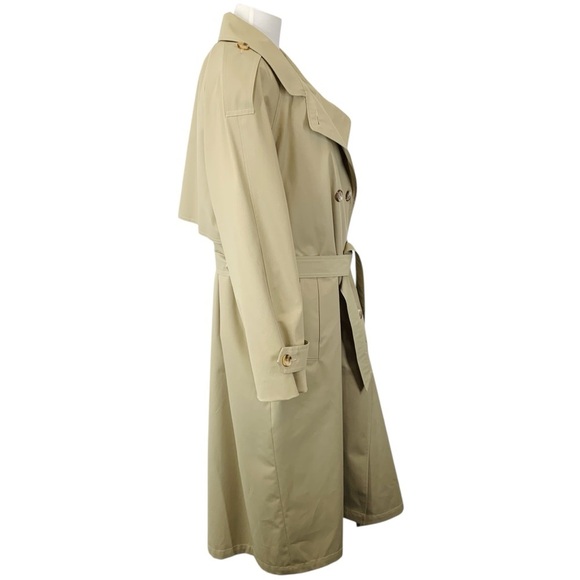 Tomme Trench Coat Womens 16 Beige Tan Blanket Lined Belted Long Quality Vtg 80’s - Picture 2 of 14